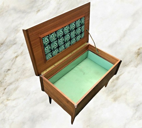 Teak retro workbox sewing - teak, /