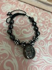 Identity London   sparkly shamballa bracelet style black watch.