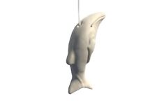 Ceramic Ivory White Whale Bathroom Light Pull with Cord & Connector