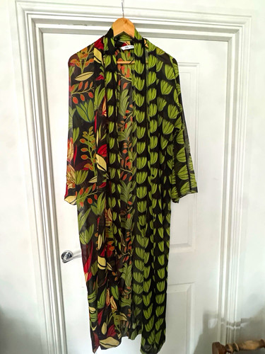 Zara green black red floral - zara,