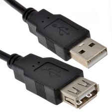 USB 2.0 24AWG Cable EXTENSION Lead A Plug to Socket 15cm/25cm/50cm/1m/1.8m/2m/3m