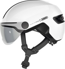 ABUS HUD-Y ACE City Cycle Helmet with Visor LED Light White M 54-58cm Brand New