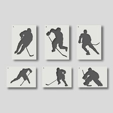 Ice Hockey  Player Stencils -