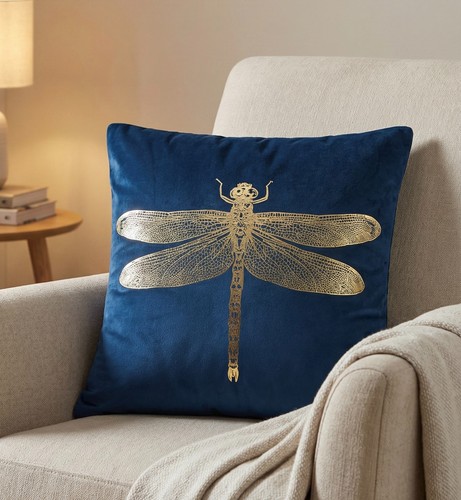 Navy velvet cushion - cushion, cover