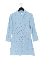Topshop Shirt Midi Dress UK10 in Blue
