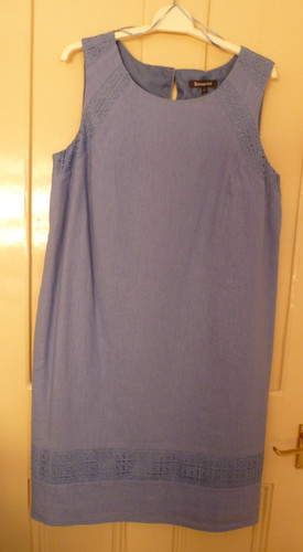 Sleeveless linen blend shift