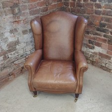 Laura Ashley Leather Wingback Chair Armchair
