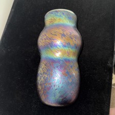 John Ditchfield Signed iridescent Glass Vase 10 inch tall perfect 
