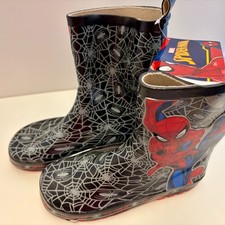 Spiderman Wellies Boys Black Red