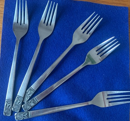 Vintage rose design forks - 5,