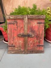 1700s Antique Old Original Wooden Hand Crafted Rustic Red Old House Window Door