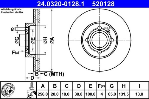 Brake disc ate 0320 0128 - disc,
