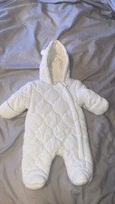 Plain White Baby Girl Baby Boy Snowsuit Tiny Baby. Asda