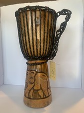 Deep Carved Elephants Djembe
