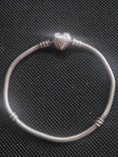 PANDORA Moments Heart Clasp Snake Chain 18cm Bracelet 925  Silver