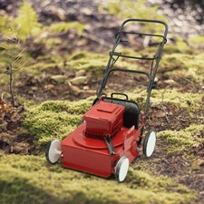 Dollhouse Miniature Power Mower Educational Toys Iron Power Lawnmower Coated Red