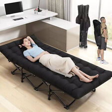 Single Folding Bed Camping Travel Heavy Duty Adult Lightweight With Mattress UK