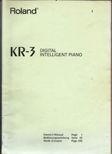Roland KR-3 Digital Intelligent Piano Owners Manual. 170 pages. First 52 English