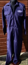 Retro Ford Badged Zip Front Navy Boiler Suit Polycotton Overalls XXL 49-52"