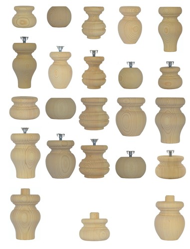 Single wooden furniture foot - single,