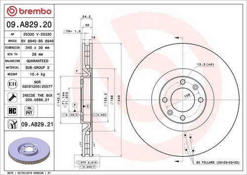 Brembo a829 21 brake - 09.a829.21,