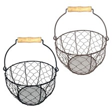 Farmhouse wire egg basket - basket, for