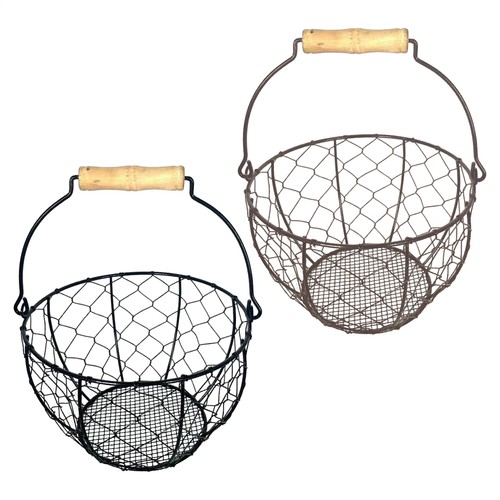 Farmhouse wire egg basket for - basket,