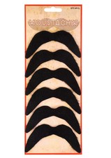 Pack of 6 Black Fake Moustaches Stick On False Funny Novelty Joke Party Bag Fill