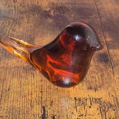 Vintage amber art glass - amber,