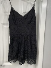 Top Shop Black Lace Playsuit Size 10 UK
