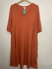H&M Mama Organic Cotton Maternity Dress Size XXL Orange