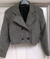 Ladies Cropped Dogtooth Jacket
