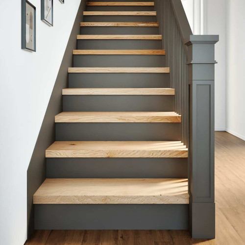 Stair treads 4pcs solid oak - solid,