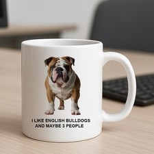 English Bulldog Mug Printed Tea Coffee Dog lover novelty funny gift Work Office