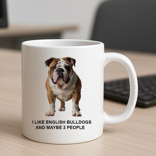 English bulldog mug - bulldog, printed