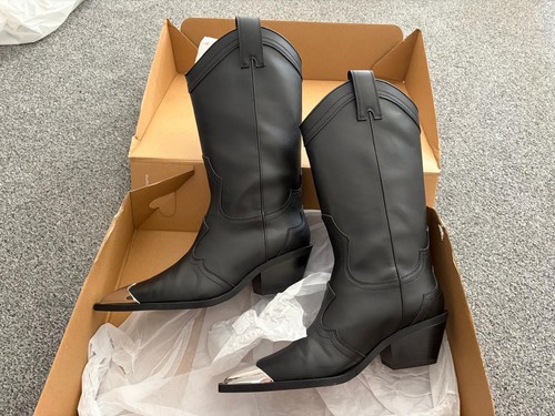 Zara black cowboy - zara, faux