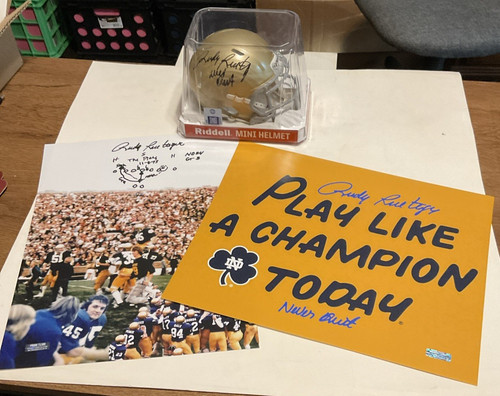 Rudy ruettiger signed - rudy, notre