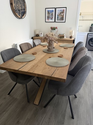 Dining table with - , chairs