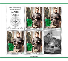 Marie Curie 90th Memorial Torbernite Uraninite MNH Stamps 2024 Sierra Leone M/S