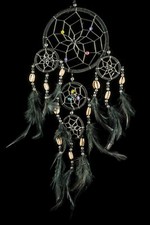 NEW HANDMADE NATIVE AMERICAN INDIAN STYLE DREAM CATCHER BLACK /dcny11trishellbla