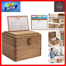 Rustic Wood Recipe Box with