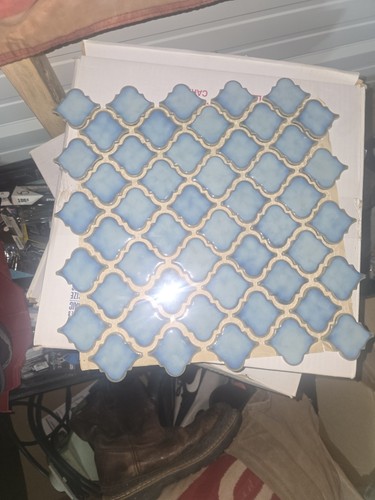 Coral blue mosaic - blue, by