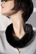 Mink Scarf Fur Chain Collar Neck Jewelry Trim Decoration Black