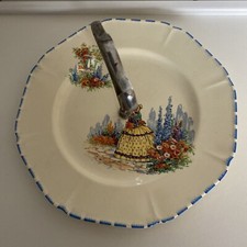 Coronet Ware Parrot And Company Cake Plate Crinoline Lady Vintage Collectable 
