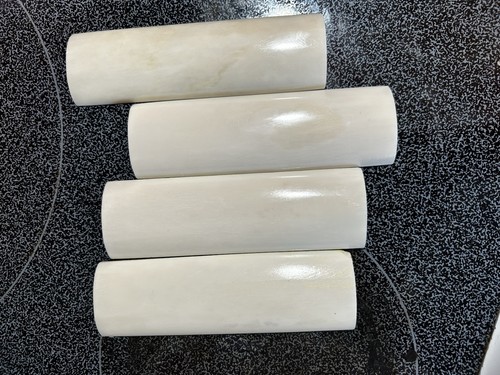 Smooth camel bone knife - bone, scales