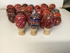 Joblot 30 Wooden Painted Eggs