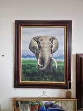 Painting Of Elephant On Canvas
