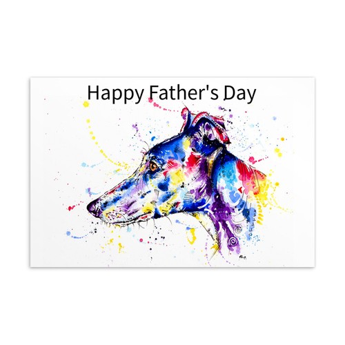 Fathers day card - card, greyhound