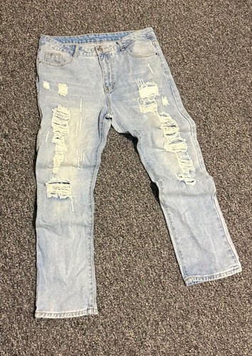 Light blue denim jeans - blue, with