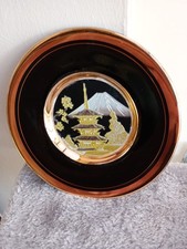 2 Chokin 24k gold edged plates